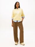Yellow Logo Embroidery Relaxed Cable Knit Jumper  Women