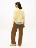 Yellow Logo Embroidery Relaxed Cable Knit Jumper  Women