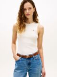 Beige Slim Crew Neck Tank Top  Women