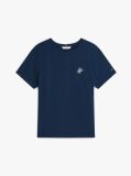 Blue Logo Embroidery Jersey Crew Neck T-Shirt  Women