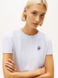 Blue Logo Embroidery Jersey Crew Neck T-Shirt  Women