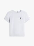 Blue Logo Embroidery Jersey Crew Neck T-Shirt  Women