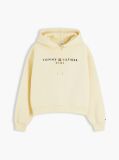 Yellow Flex Fleece Logo Embroidery Relaxed Hoody  Women