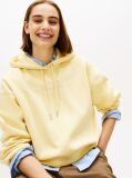 Κίτρινο Άνετο Flex Fleece Φούτερ Με Κεντημένο Λογότυπο  Γυναίκες