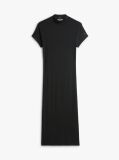 Black Slim Rib Mock Midi Bodycon Dress  Women