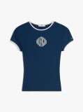 Blue Logo Slim Ringer T-Shirt  Women