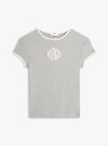 Grey Logo Slim Ringer T-Shirt  Women