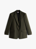 Green Pinstripe Oversized Fit Blazer  Women