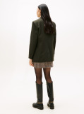 Green Pinstripe Oversized Fit Blazer  Women