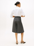 Γκρι Ριγέ Oversized Παντελόνι Culotte  Γυναίκες