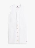 White Gold-Tone Button Denim Mini Shift Dress  Women