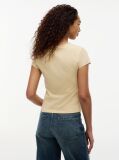 Μπεζ Slim Βαμβακερό T-Shirt Με Λογότυπο  Γυναίκες