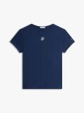 Μπλε Slim Βαμβακερό T-Shirt Με Λογότυπο  Γυναίκες