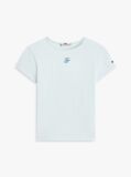 Μπλε Slim Βαμβακερό T-Shirt Με Λογότυπο  Γυναίκες