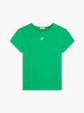 Green Textured Logo Slim Jersey T-Shirt  Women