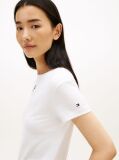 White Textured Logo Slim Jersey T-Shirt  Women
