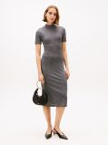 Grey Festive Metallic Slim Midi Bodycon Dress  Women