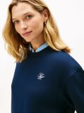 Blue Logo Embroidery Terry Sweatshirt  Women