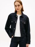 Blue Flag Embroidery Pleated Denim Jacket  Women