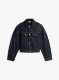 Blue Flag Embroidery Pleated Denim Jacket  Women