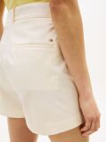 Beige Crest Embossed Gold-Tone Button Shorts  Women