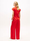 Red Pure Linen Wrap Knot Sleeveless Blouse  Women