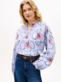 Multi Relaxed Fit Poplin V-Neck Blouse  Women