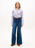 Multi Relaxed Fit Poplin V-Neck Blouse  Women