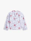Multi Relaxed Fit Poplin V-Neck Blouse  Women