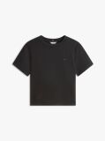 Μαύρο Boxy T-Shirt Με Πλέξη Interlock  Γυναίκες