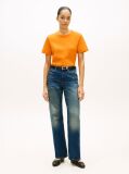 Πορτοκαλί Boxy T-Shirt Με Πλέξη Interlock  Γυναίκες