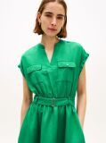 Green Belted Relaxed Mini Shirt Dress  Women