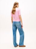 Pink Fine Knit Jersey Short Sleeve Jumper  Women