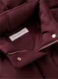 Red Gold-Tone Button Flag Down Quilted Jacket  Women