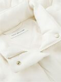 Beige Gold-Tone Button Flag Down Quilted Jacket  Women