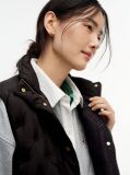Black Flag Down Lightweight Quilted Gilet  Women