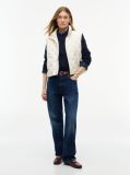 Beige Flag Down Lightweight Quilted Gilet  Women