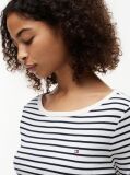 Multi Slim Boat Neck Three-Quarter Sleeve T-Shirt  Women