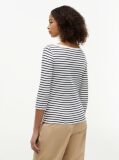 Multi Slim Boat Neck Three-Quarter Sleeve T-Shirt  Women
