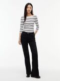 Multi Slim Boat Neck Three-Quarter Sleeve T-Shirt  Women