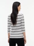 Multi Slim Boat Neck Three-Quarter Sleeve T-Shirt  Women