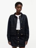 Blue Gold-Tone Button Denim Jacket  Women