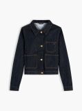 Blue Gold-Tone Button Denim Jacket  Women