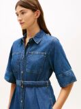 Μπλε Denim Midi Φόρεμα Πουκαμίσα Με Ζώνη  Γυναίκες
