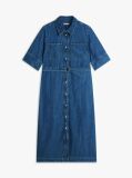 Μπλε Denim Midi Φόρεμα Πουκαμίσα Με Ζώνη  Γυναίκες