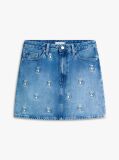 Blue TH Crest Embroidery Denim Mini Skirt  Women