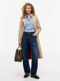 Blue Regular Fit Flag Embroidery Poplin Shirt  Women