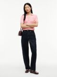 Pink Cable Knit Short Sleeve Polo Jumper  Women
