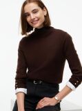 Brown Pure Wool Slim Turtleneck Jumper  Women
