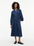 Blue Denim Belted Midi Shirt Dress  Women